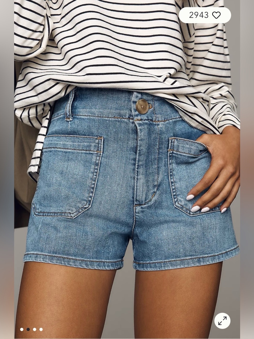 Maeve/Anthropologie The Colette Denim High Rise Shorts in Denim Light 26. NWT